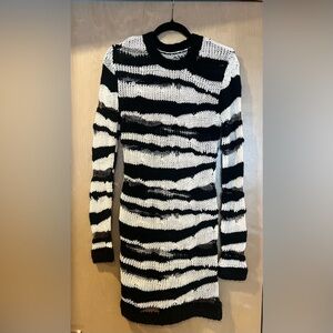 RtA new with tags crochet black & white stripe mini dress